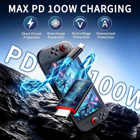 Dock for Switch 2【Aluminum Alloy】 Portable USB C Docking Station with 4K@60Hz~120Hz HDR/PD Max100W/USB Port, 6.6 ft/2M, Travel TV Dock for Switch 2/Steam Deck/ROG Ally/Pad/Tablet/Phone/TV in Kuwait