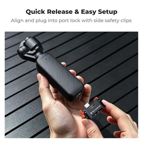 K&F CONCEPT Charging Adapter Base Compatible with DJI Osmo Pocket 4/3 | Fast Charging Aluminum Alloy Quick Release Stand Compatible with Arca Action 1/4′′ Screw, PP61 in Kuwait