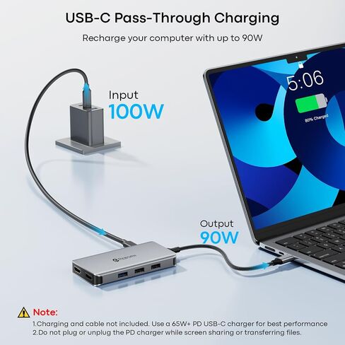 REBORN 10-in-1 USB C Docking Station Dual HDMI 4K, MST Dual Monitor USBC Hub with 100W PD, 3X USB-A 3.0, 2X USB-C 5Gbps, SD/TF Card Reader Multiport Adapter for Laptop, Dell, HP, ThinkPad, MacBook in Kuwait