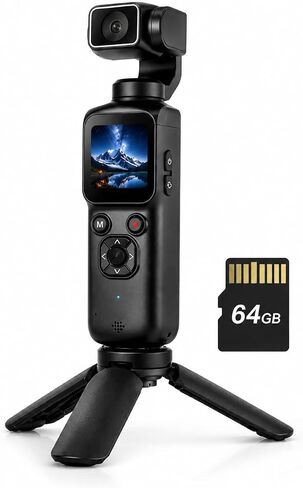 4K Pocket Vlogging Camera , 75MP Digital Camera with single-axis Horizontal 330°, 1.72" Touch Screen, Fast Auto Focusing, Face Auto-Detect, 4X Zoom for Daily Recording, Youtube Titktok INS Content in Kuwait