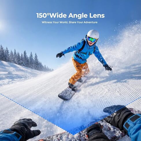 POV Camera 4K with WiFi, Body Mount Camera with 64GB Card, Charger Case, EIS Stabilization, Magnetic Mount, 150° Wide Angle Mini Action Camera Helmet Cam or Outdoor Sports Cycling Motorcycle Vlog in Kuwait