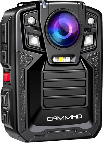 CAMMHD V8-256GB 4K Body Camera with Audio and Video Recording, 2160P Body Worn Camera Two Battery 4400mAh Work 14H, H.265 Video Recorder, Night Vision Police Cam with Charging Dock in Kuwait