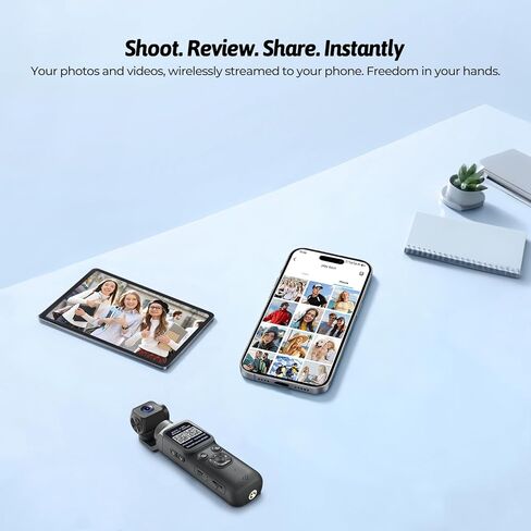 4K Vlogging Camera for YouTube, 75MP Pocket Digital Camera with 330° Rotating Gimbal Lens, Travel & Beginner Handheld Vlog Camera, WiFi Content Creator Kit with Tripod, 16GB Card in Kuwait