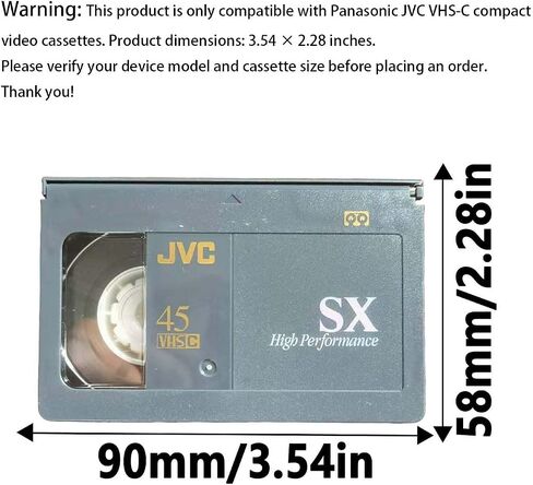 VHS-C Cassette Adapter Compatible with VHS-C SVHS Camcorders JVC RCA Panasonic Motorized VHS Cassette Converter (NOT Compatible with 8mm / MiniDV / Hi8) in Kuwait