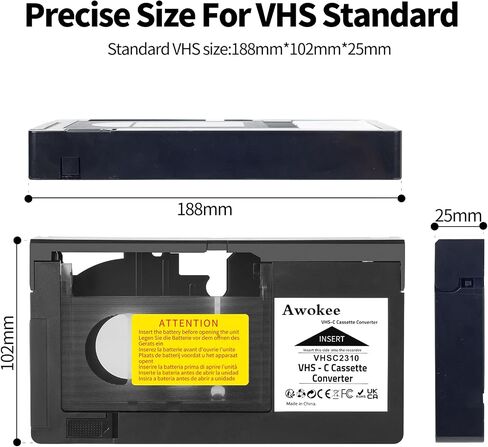 VHS-C Cassette Adapter Compatible with VHS-C SVHS Camcorders JVC RCA Panasonic Motorized VHS Cassette Converter (NOT Compatible with 8mm / MiniDV / Hi8) in Kuwait