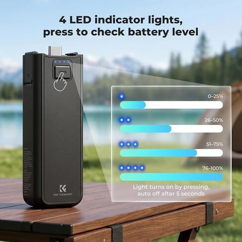 K&F CONCEPT 5000mAh Fast Charging Battery Handle for Osmo Pocket 3, 4 & 4 Pro, Xtra Muse Power Grip with 20W, Wireless Mic Direct Connection, 1/4" Tripod Thread, Smart Temp Control in Kuwait