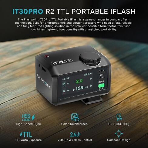 Flashpoint iT30Pro R2 TTL Portable iFlash for Canon (Black), Godox iT30Pro C in Kuwait