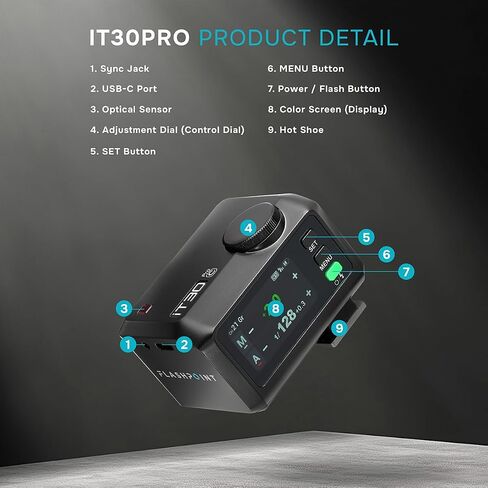 Flashpoint iT30Pro R2 TTL Portable iFlash for Canon (Black), Godox iT30Pro C in Kuwait