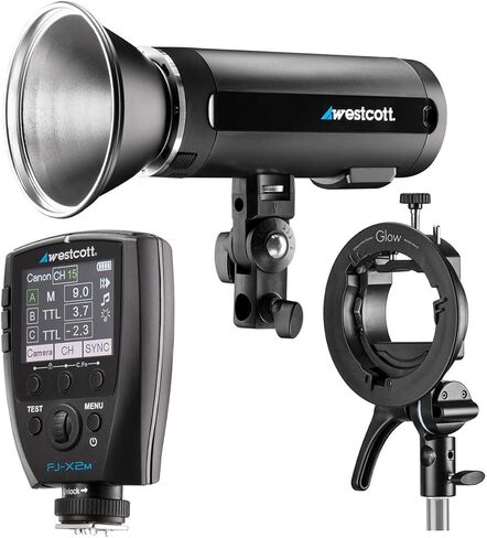 Westcott FJ200 200Ws Strobe with DC Battery - Bundle with FJ-X3m Universal Wireless Flash Trigger, Glow S2 Round S-Type Bowens Mount Bracket in Kuwait