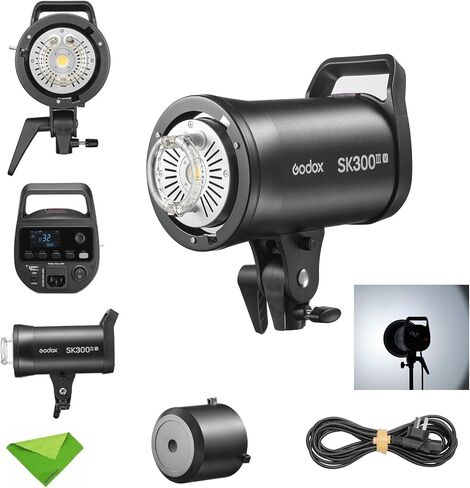 Godox SK300III-V SK300IIIV 300Ws Photo Studio Strobe Flash Monolight Light, GN58, 10W LED Modeling Lamp, 2.4G Wireless, Bowens Mount Photography Flashes for Studio, Shooting, Location, Portrait in Kuwait