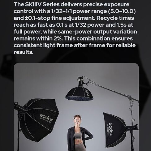 Godox SK300III-V SK300IIIV 300Ws Photo Studio Strobe Flash Monolight Light, GN58, 10W LED Modeling Lamp, 2.4G Wireless, Bowens Mount Photography Flashes for Studio, Shooting, Location, Portrait in Kuwait