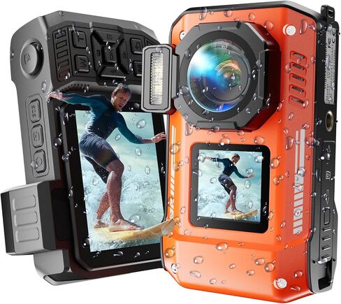 Maxmango D70 Underwater Camera, 10FT Waterproof Digital Camera for Pool & Beach, 4K 48MP Teens Underwater Cam with Dual Screens, Autofocus, 18X Zoom, Floating Camera for Boys Girls Blue(16GB) in Kuwait