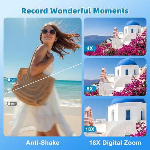 5K Underwater Camera 33FT Waterproof Camera with 32GB Card 96MP Autofocus Dual-Screen Selfie Underwater Camera for Snorkeling Waterproof Compact Digital Camera with 18X Digital Zoom Fill Light in Kuwait