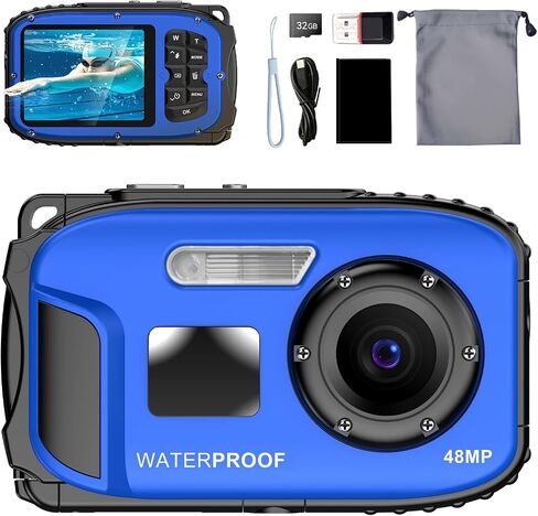 Underwater Floating Digital Camera – 48MP HD Bare-Body Waterproof Camera, No Case Needed for Underwater Fun & Childhood Memories (Orange) in Kuwait