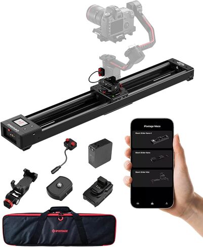 IFOOTAGE Shark Slider Nano II 860,Motorized Camera Slider,Compatible with DJI RS2, RS2Pro, RS3 Pro, RS4, RS4 Pro,Video Stabilizer Rail,Video,Timelapse,Panorama,Stop Motion,Marco,Max.Payload 11lbs in Kuwait