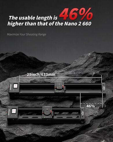 IFOOTAGE Shark Slider Nano II 860,Motorized Camera Slider,Compatible with DJI RS2, RS2Pro, RS3 Pro, RS4, RS4 Pro,Video Stabilizer Rail,Video,Timelapse,Panorama,Stop Motion,Marco,Max.Payload 11lbs in Kuwait