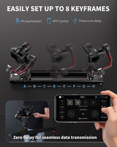 IFOOTAGE Shark Slider Nano II 860,Motorized Camera Slider,Compatible with DJI RS2, RS2Pro, RS3 Pro, RS4, RS4 Pro,Video Stabilizer Rail,Video,Timelapse,Panorama,Stop Motion,Marco,Max.Payload 11lbs in Kuwait
