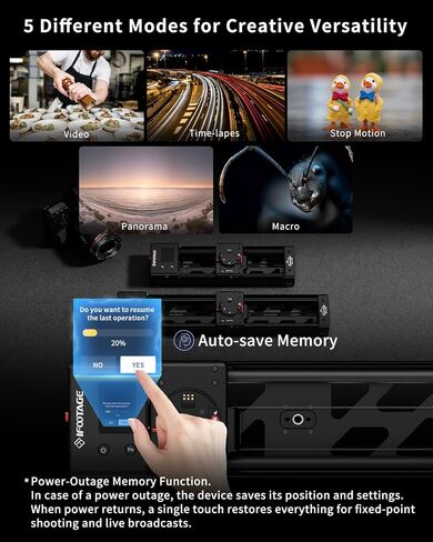 IFOOTAGE Shark Slider Nano II 860,Motorized Camera Slider,Compatible with DJI RS2, RS2Pro, RS3 Pro, RS4, RS4 Pro,Video Stabilizer Rail,Video,Timelapse,Panorama,Stop Motion,Marco,Max.Payload 11lbs in Kuwait