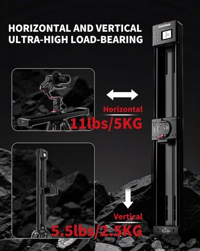 IFOOTAGE Shark Slider Nano II 860,Motorized Camera Slider,Compatible with DJI RS2, RS2Pro, RS3 Pro, RS4, RS4 Pro,Video Stabilizer Rail,Video,Timelapse,Panorama,Stop Motion,Marco,Max.Payload 11lbs in Kuwait