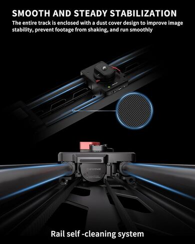 IFOOTAGE Shark Slider Nano II 860,Motorized Camera Slider,Compatible with DJI RS2, RS2Pro, RS3 Pro, RS4, RS4 Pro,Video Stabilizer Rail,Video,Timelapse,Panorama,Stop Motion,Marco,Max.Payload 11lbs in Kuwait