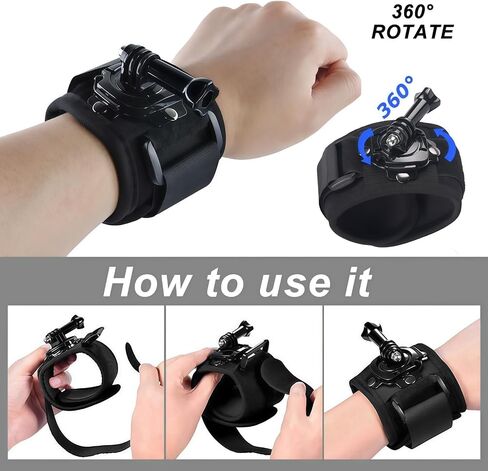 Accessories Kit for AKASO EK5000 EK7000 4K WiFi Action Camera | Accessories for Go Pro Hero 13 12 11 10 9 8 7 6 5/Session 5 SJ4000 SJ5000 Insta 360 X5 X4 Air ACE Pro 2(16-in-1) in Kuwait
