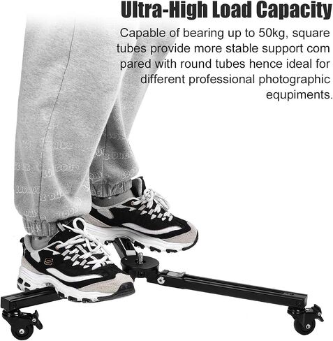 SUNWAY T1A20R Monopod Dolly with Rubber Wheels, 110.2 lb / 50 kg Load Capacity for Dynamic Shooting, Live Stream & Outdoor Vlog in Kuwait