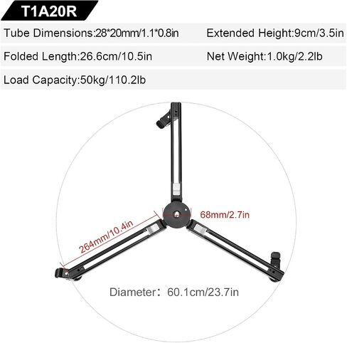 SUNWAY T1A20R Monopod Dolly with Rubber Wheels, 110.2 lb / 50 kg Load Capacity for Dynamic Shooting, Live Stream & Outdoor Vlog in Kuwait