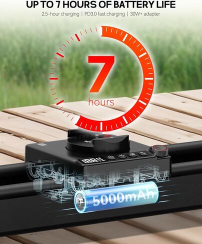 iFootage Shark Slider PICO, 15.75'' Motorized Camera Slider with 360° Pan Rotation, DJI Pocket 3/4 & Action 5/6 Compatible, Bluetooth/NFC for Smartphones, 7-Hour Battery, 2.4lb Payload in Kuwait