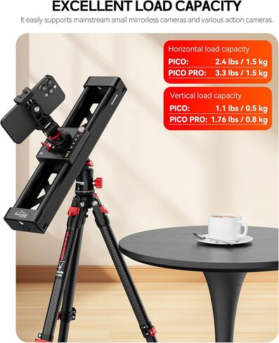 iFootage Shark Slider PICO, 15.75'' Motorized Camera Slider with 360° Pan Rotation, DJI Pocket 3/4 & Action 5/6 Compatible, Bluetooth/NFC for Smartphones, 7-Hour Battery, 2.4lb Payload in Kuwait