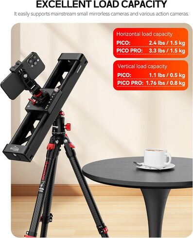 iFootage Shark Slider PICO PRO, 15.75'' Motorized Camera Slider with 360° Pan Rotation, DJI Pocket 3/4 & Action 5/6 Compatible, 3rd-Axis Expansion for Gimbal & AI Tracking, 3.3lb Payload, LCD Display in Kuwait