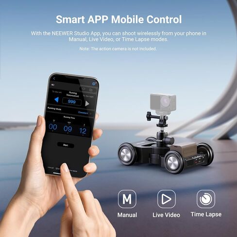 NEEWER DL400 Upgraded Motorized Camera Slider Dolly with App Control, Dual Motor Drive & Non Slip Wheels, 5H Runtime, Compatible with GoPro iPhone Android Samsung Smartphone DSLR Camera Camcorder in Kuwait