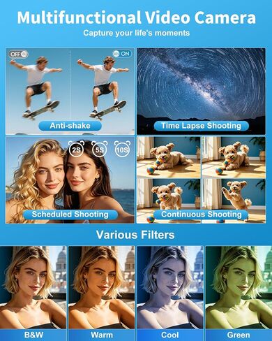 4K Video Camera Camcorder 96MP UHD Vlogging Camera for YouTube 18X Digital Zoom 3.0 IPS 270° Rotation Touch Screen Video Recorder with Remote Control, Night Vision, 32GB Card, 2 Batteries in Kuwait