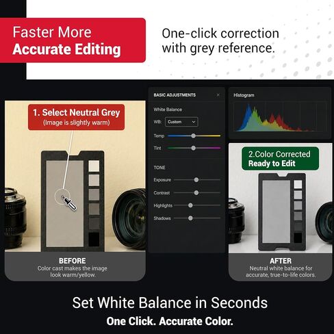 SpyderCheckr Photo Grey Balance Card – Two Tools in One: 18% Neutral Grey Reference for Accurate Exposure & White Balance – 6-Step Grayscale Strip for Tonal Range Verification – Compact in Kuwait