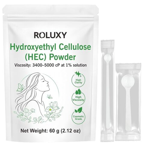 Hydroxyethyl Cellulose HEC Powder 60g (2.12oz), 100% Pure Cosmetic Grade HEC Powder Water-Soluble Thickener, High Viscosity & High Clarity Powder for DIY Gels, Serums, Lotions, Creams in Kuwait