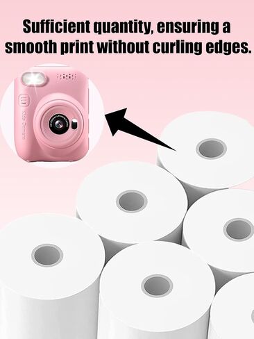 5 Rolls Kids Instant Camera Print Refill Paper for Gofunly H2,UYRUREL Eco-Friendly Thermal Printing Paper for Children's Camera,Instant Printing Without Jams. in Kuwait