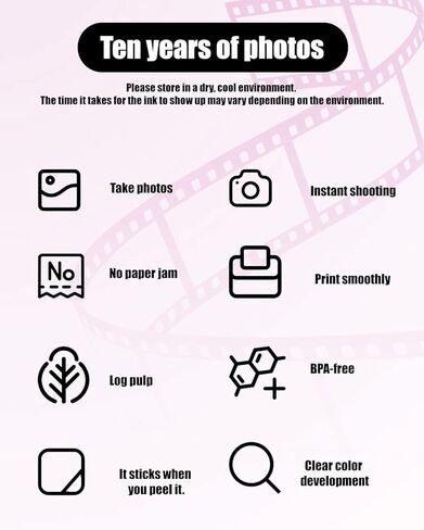 5 Rolls Kids Instant Camera Print Refill Paper for Gofunly H2,UYRUREL Eco-Friendly Thermal Printing Paper for Children's Camera,Instant Printing Without Jams. in Kuwait