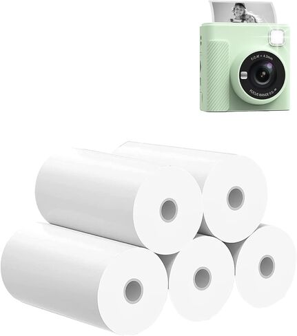 5 Rolls Kids Instant Camera Print Refill Paper for TIATUA X2,UYRUREL Eco-friendly Thermal Printing Paper for Children's Camera,Instant Printing Without Jams. in Kuwait