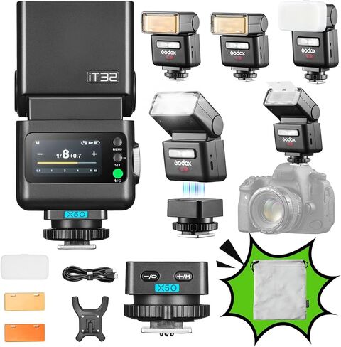 GODOX iT32 TTL Camera Flash with X5S Wireless Trigger for Sony,Magnetic Hotshoe & Trigger 2-in-1, Compatible with Sony ZV-E10 II, ZV-E10, ZV-E1, a7III,a6700, a6400,a7C II, a7C, a7CR, RX1RII,ZV-1II in Saudi Arabia