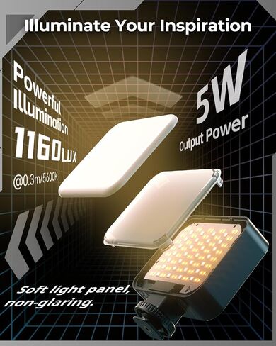 SmallRig P96 Mini LED Video Light, Bi-Color 2700-6500K CRI 95+, 2200mAh, Portable Camera Lights with Cold Shoe for Content Creator Vlogging, Compact Photography Lighting for TikTok, YouTube Streaming | YouTube Streaming, Portable Camera Lights, Cold Shoe  in Saudi Arabia
