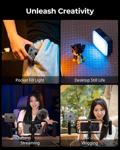 SmallRig P96 Mini LED Video Light, Bi-Color 2700-6500K CRI 95+, 2200mAh, Portable Camera Lights with Cold Shoe for Content Creator Vlogging, Compact Photography Lighting for TikTok, YouTube Streaming | YouTube Streaming, Portable Camera Lights, Cold Shoe  in Saudi Arabia