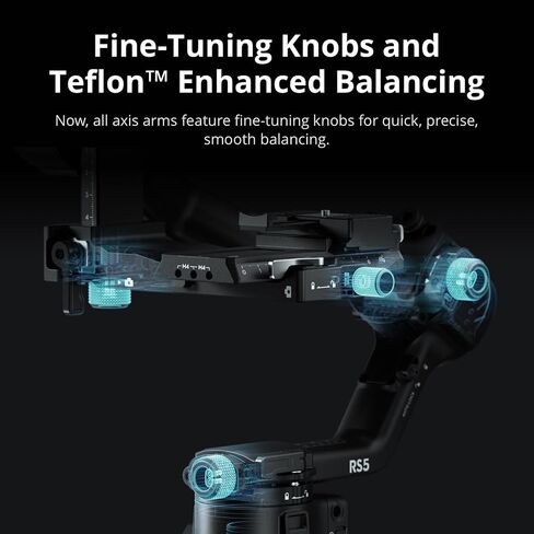 DJI RS 5 Combo 3-Axis Handheld Camera Gimbal Stabilizer for Mirrorless Cameras with Quick-Release Plate, Grip Tripod, Extended Battery Runtime, Wireless Microphone Set & USB Wall Plug in Kuwait
