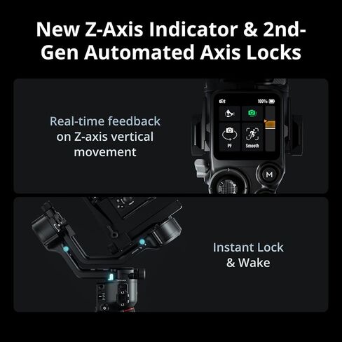 DJI RS 5 Combo 3-Axis Handheld Camera Gimbal Stabilizer for Mirrorless Cameras with Quick-Release Plate, Grip Tripod, Extended Battery Runtime, Wireless Microphone Set & USB Wall Plug in Kuwait