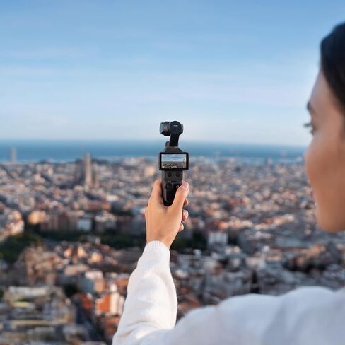 DJI Osmo Pocket 4 Creator Combo, Vlogging Cameras, 4K/240fps Vlog Camera, 3-Axis Stabilization, Active Track 7.0, Mic + Fill Light Included + 64gb Memory, Selfie Stick, Software (Value Bundle) in Kuwait