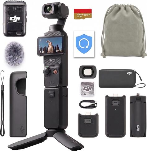 DJI Osmo Pocket 3 Creator Combo 4K 120fps Handheld 3-Axis Gimbal, SD Card, NY Pouch, 1 Year NYC Care Plan and More in Kuwait