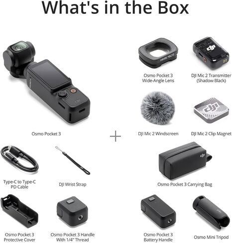 DJI Osmo Pocket 3 Creator Combo 4K 120fps Handheld 3-Axis Gimbal, SD Card, NY Pouch, 1 Year NYC Care Plan and More in Kuwait