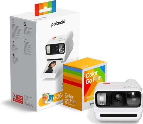 Polaroid Go Generation 3 Bundle - Mini Instant Film Camera + 16 Color Photos - White (6660) - Only Compatible with Go Film in Kuwait