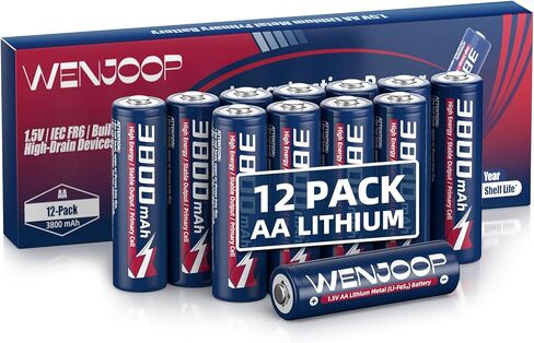 AA Lithium Batteries 3800mAh 20 Pack, 1.5V FR6, Non-Rechargeable | 15-Year Shelf Life | Leak-Resistant, Temp-Ready, 15g Each | For Cameras, Smart Locks, Flashlights & Backup in Saudi Arabia