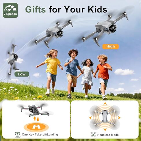 PRO Drone with Camera for Adults 4K,Brushless Motors Drone for Kids Beginners,40mins Flight Time with 2 Batteries,FPV Foldable RC Quadcopter,Toys Gifts for Teen Boys Girls, Beginner（Grey） in Kuwait