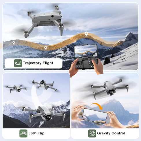 PRO Drone with Camera for Adults 4K,Brushless Motors Drone for Kids Beginners,40mins Flight Time with 2 Batteries,FPV Foldable RC Quadcopter,Toys Gifts for Teen Boys Girls, Beginner（Grey） in Kuwait