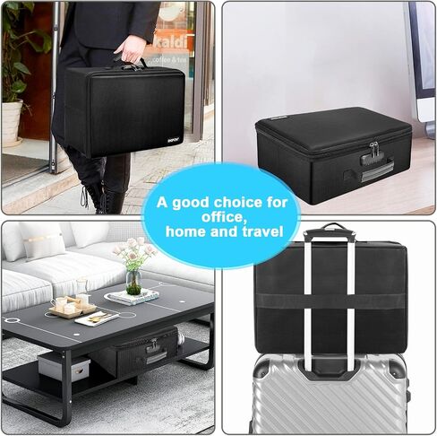 ENGPOW Fireproof Photo Storage Box with Lock,Photo Box Organizer with Divider＆Mesh Bag,Collapsible Portable Photo Storage Containers with Handle for Photos, Picture,Scrapbook,Art,Craft(Box Only) in Kuwait